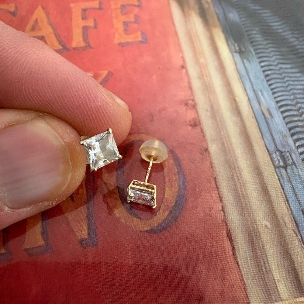 Gold and Silver Stud Earrings